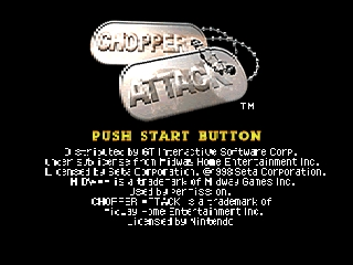 Chopper Attack title screen for Nintendo 64